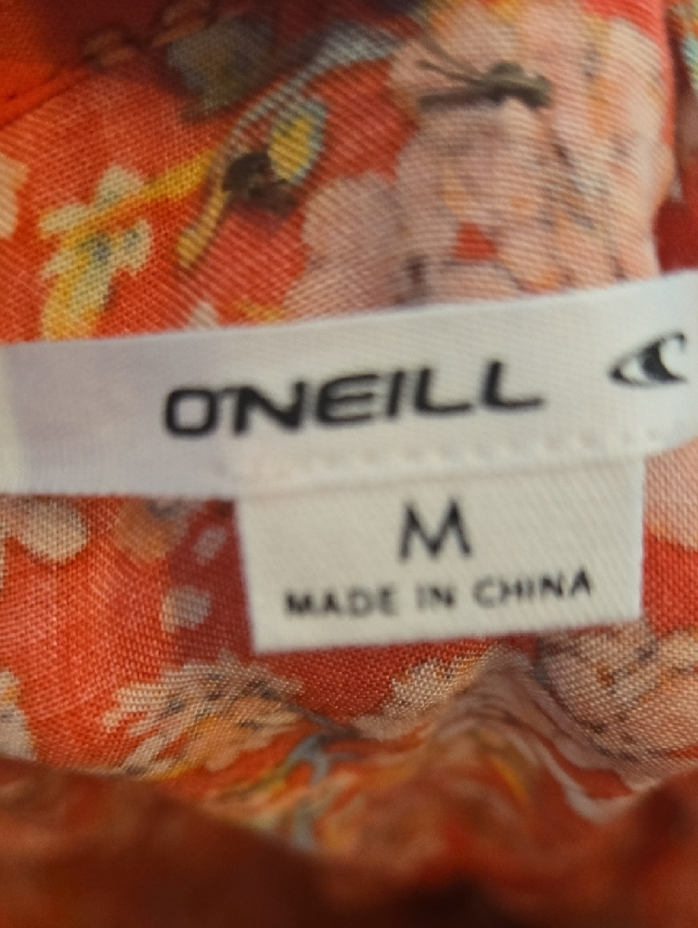 O'Neill Juniors' Luciana Coral Floral Tie-Detail Sleeve Mini Dress M - Picture 8 of 11